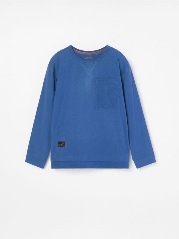 Langarmshirt mit Tasche - marineblau - WY259-59X - RESERVED