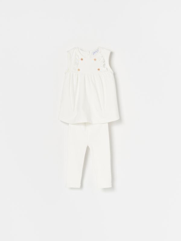 Set mit Shirt und Hose - elfenbeinweiss - WZ019-01X - RESERVED