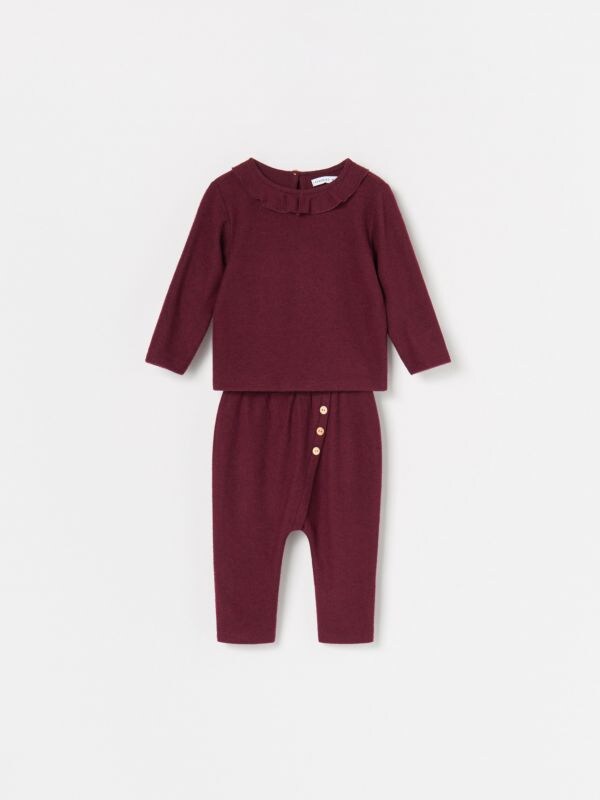 Blúzból és nadrágból álló szett - burgundy - WZ024-93M - RESERVED
