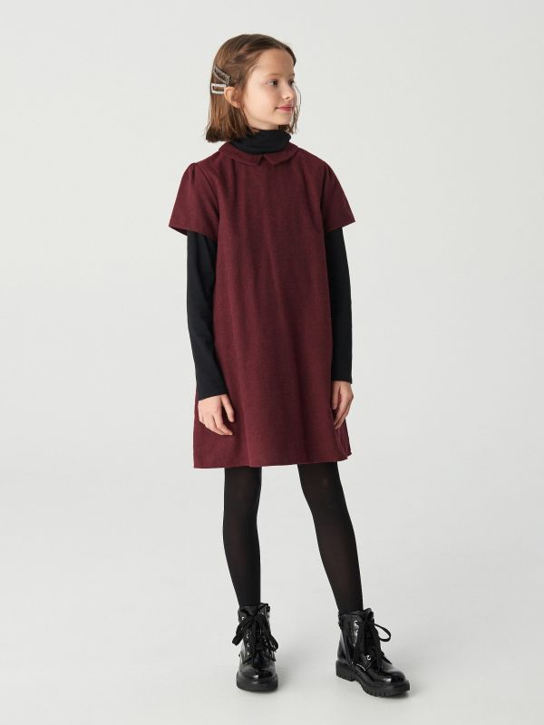 Vestido elegante con cuello bebé - Púrpura - WZ512-44X - RESERVED