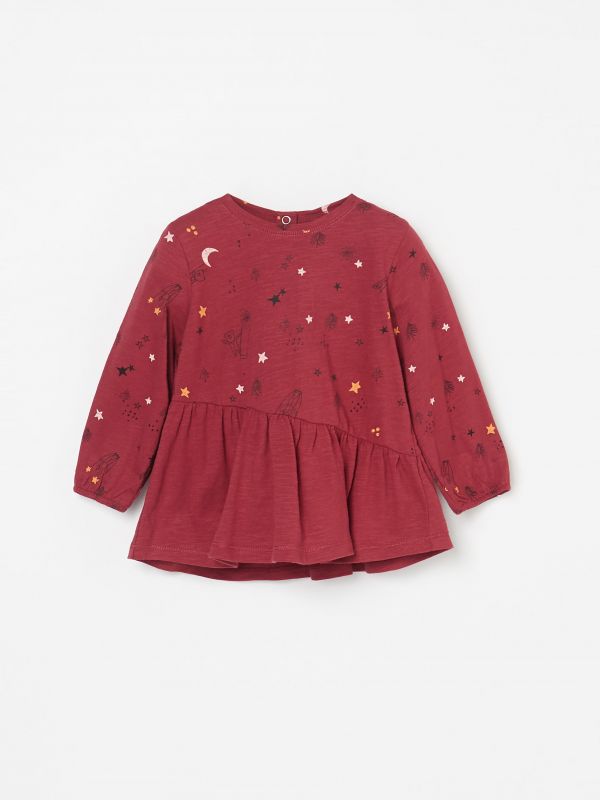 Bluse Aus Baumwolle - purpurrot - XC368-44X - RESERVED