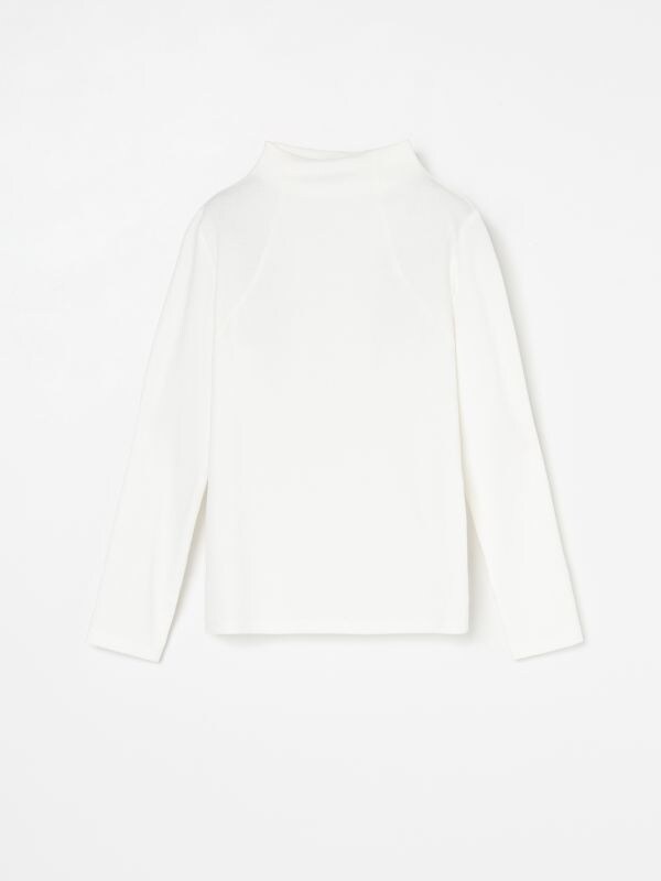 Bluse mit Stehkragen In Uni - elfenbeinweiss - XC391-01X - RESERVED