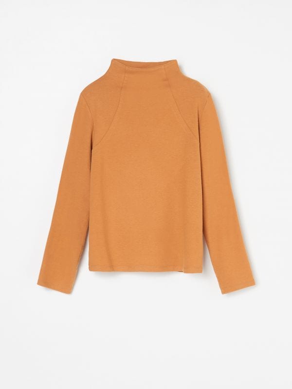 Bluse mit Stehkragen In Uni - gelb - XC391-18X - RESERVED
