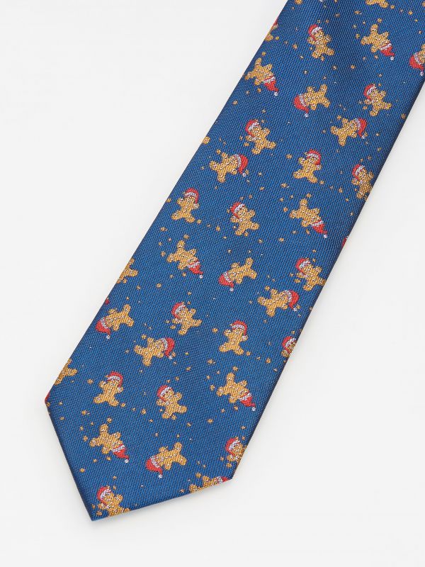 Patterned tie - navy - XE367-59X - RESERVED
