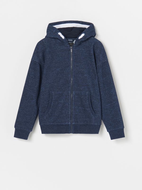 Insulated zip up hoodie - navy - XF087-59M - RESERVED