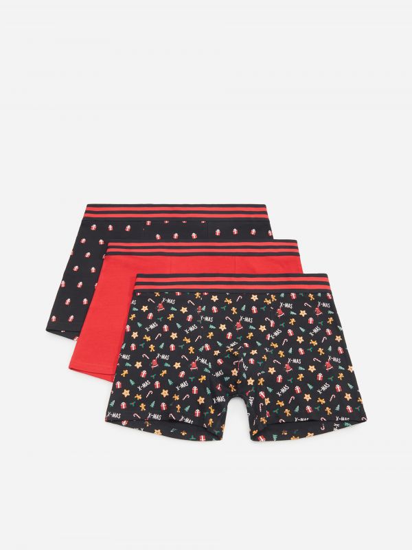 Christmas motif boxers 3 pack - red - XG746-33X - RESERVED
