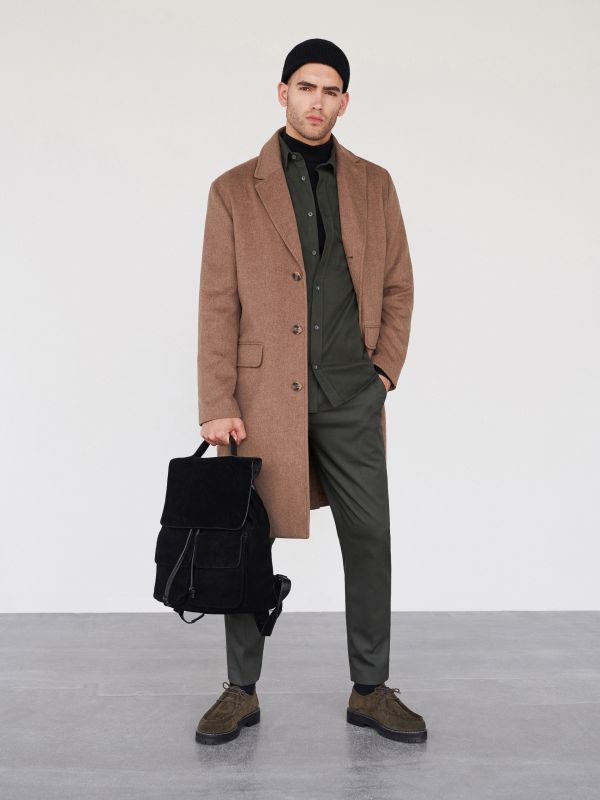 Coat with wool - beige - XH418-08X - RESERVED