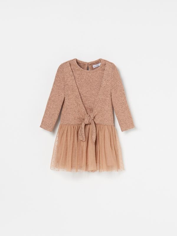 Babies` dress - beige - XH887-80X - RESERVED