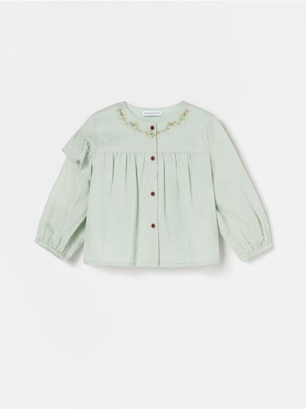Shirt with embroidered appliqué - green - XH975-07X - RESERVED