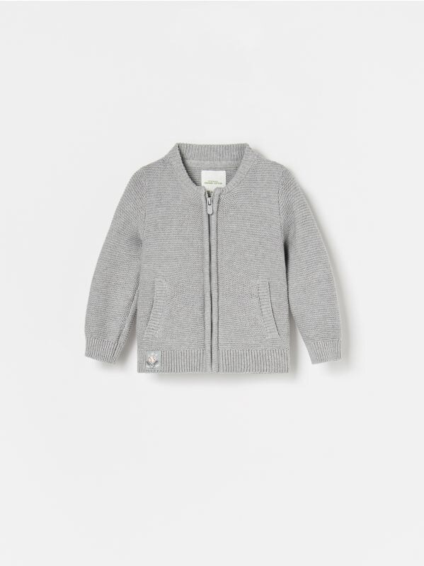 Zip up jersey jumper - grey - XK545-09M - RESERVED