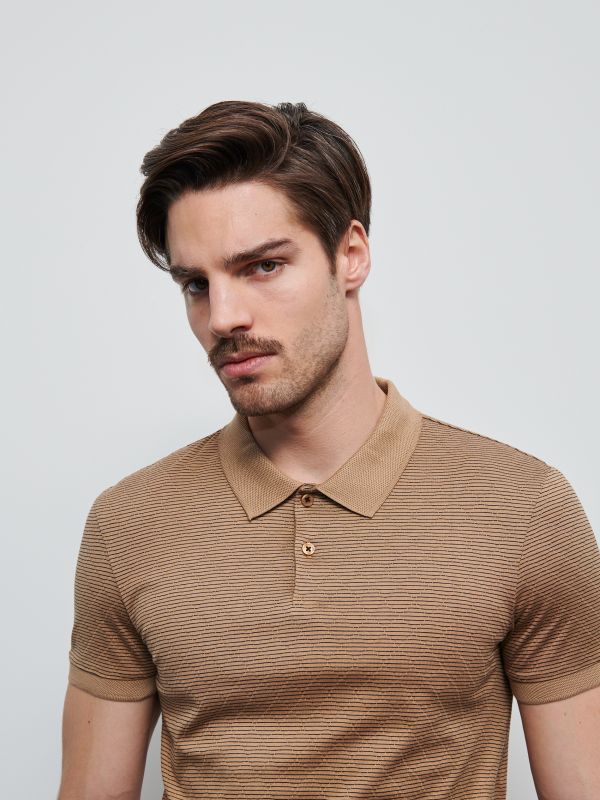Men`s polo - Beige - XL075-08X - RESERVED