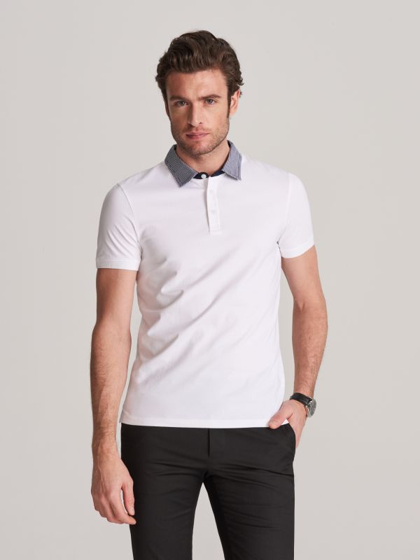 Polo vīriešiem - balts - XL076-00X - RESERVED