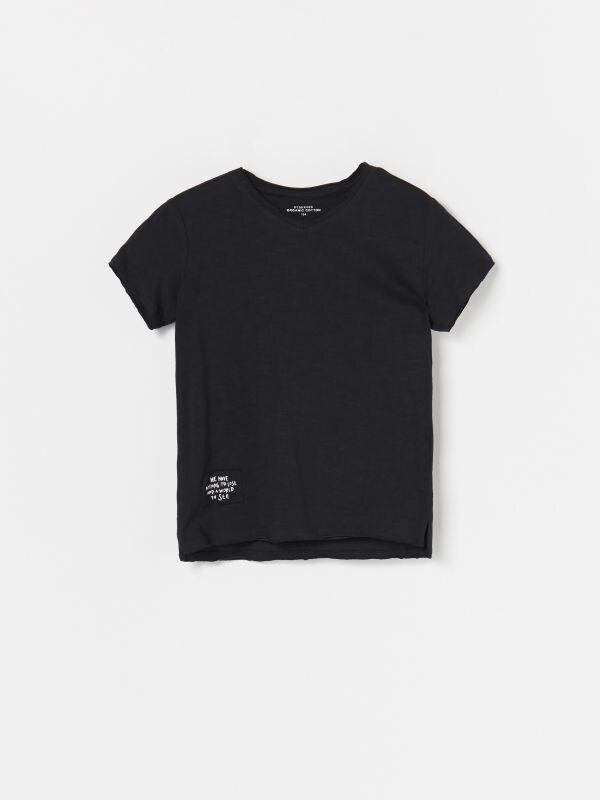Raw hem T-shirt - black - XM052-99X - RESERVED