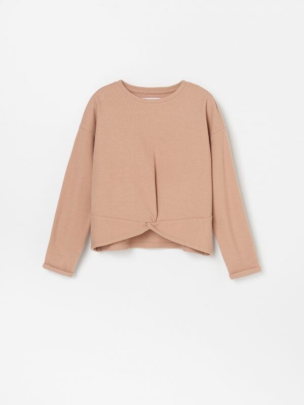 Sweat en jersey à finition nouée - Beige - XN444-80X - RESERVED