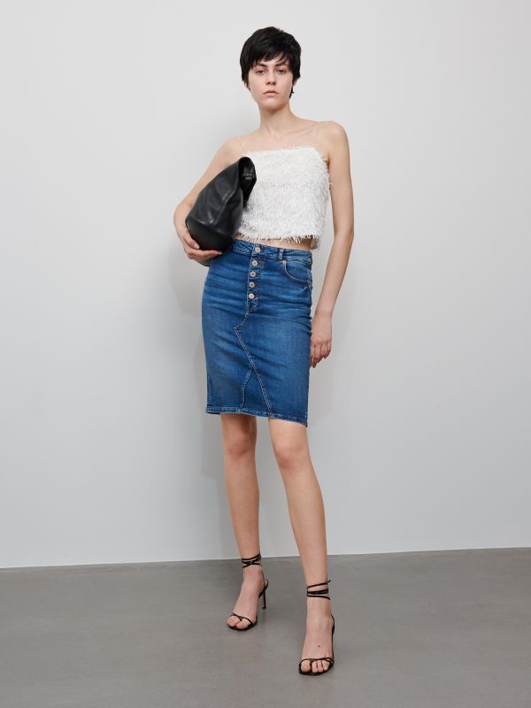 Denim skirt - blue - XQ416-55J - RESERVED
