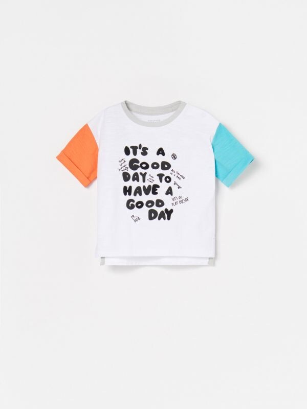 Cotton T-shirt - white - XQ730-00X - RESERVED