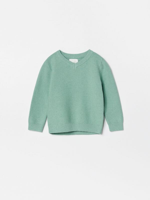 Boys` sweater - green - XQ758-70M - RESERVED