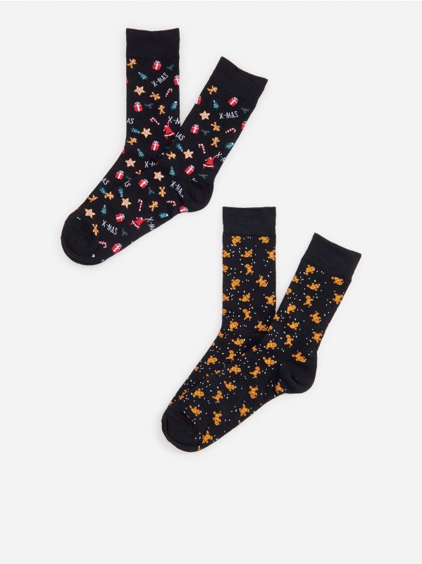 Christmas motif socks - black - XR509-99X - RESERVED