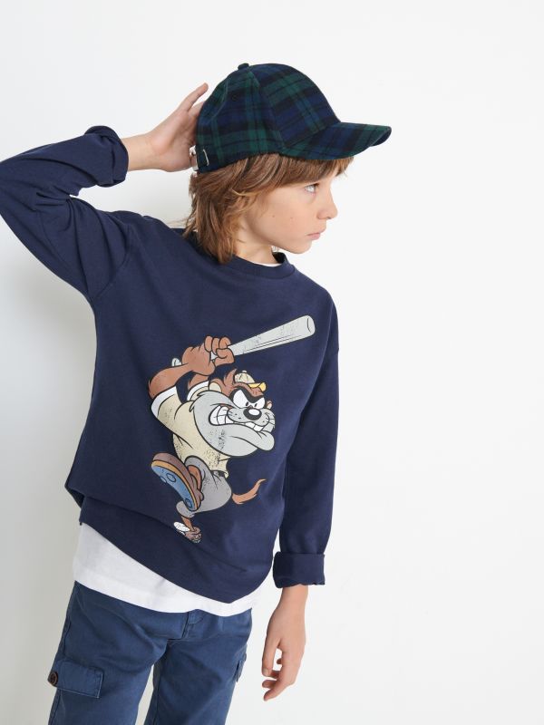 Блузка с аппликацией Tasmanian Devil - Темно-синий - XT198-59X - RESERVED