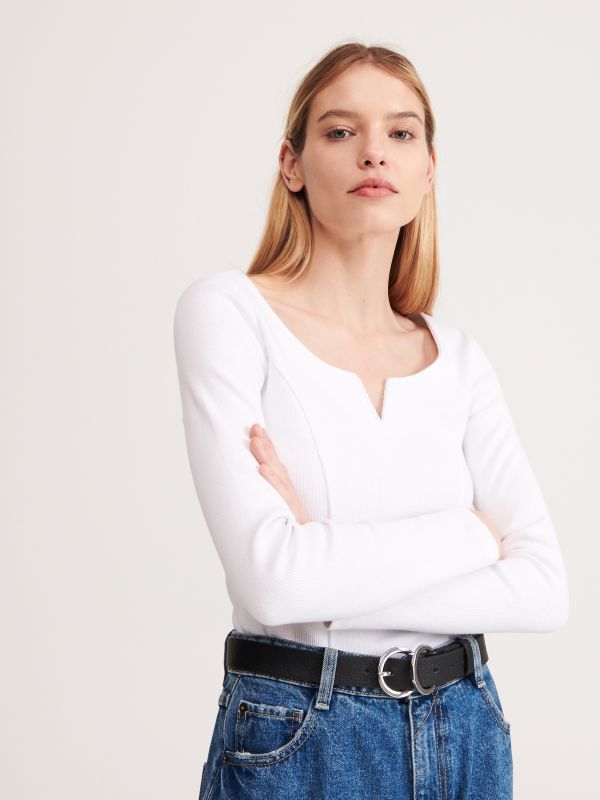 Ladies` blouse - ivory - XU105-01X - RESERVED