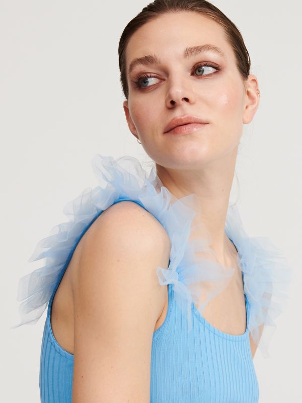 Chemisier pour femme - Bleu - XU205-05X - RESERVED