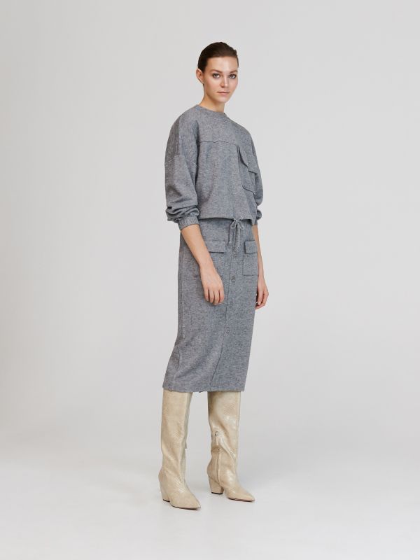 Ladies` skirt - grey - XV022-90M - RESERVED