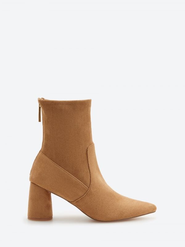 Ladies` ankle boots - beige - XW254-80X - RESERVED