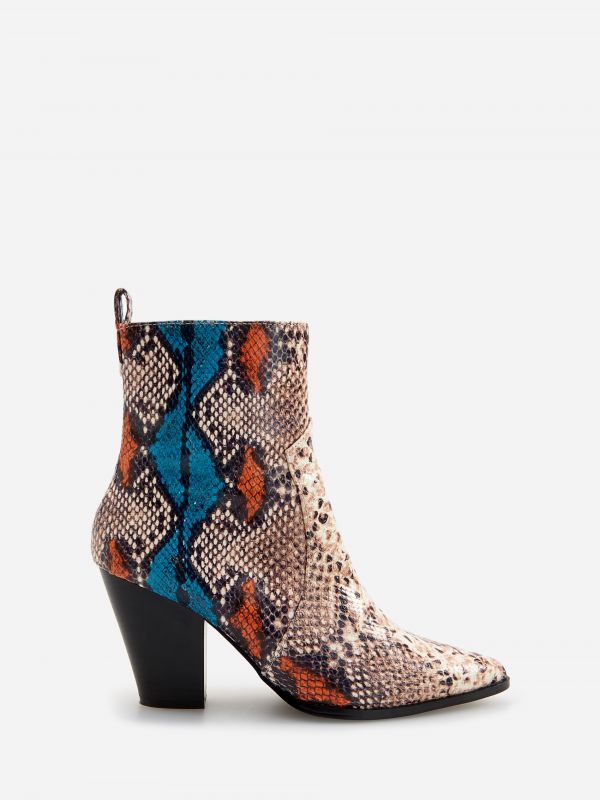 Snake effect ankle boots - multicolor - XW262-MLC - RESERVED