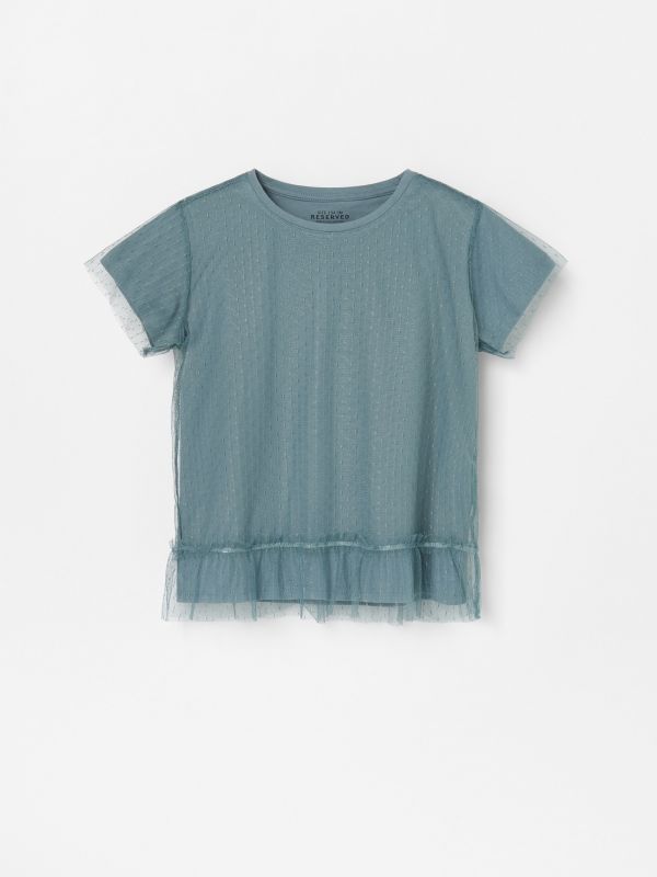 Girls` blouse - turquoise - XW591-67X - RESERVED
