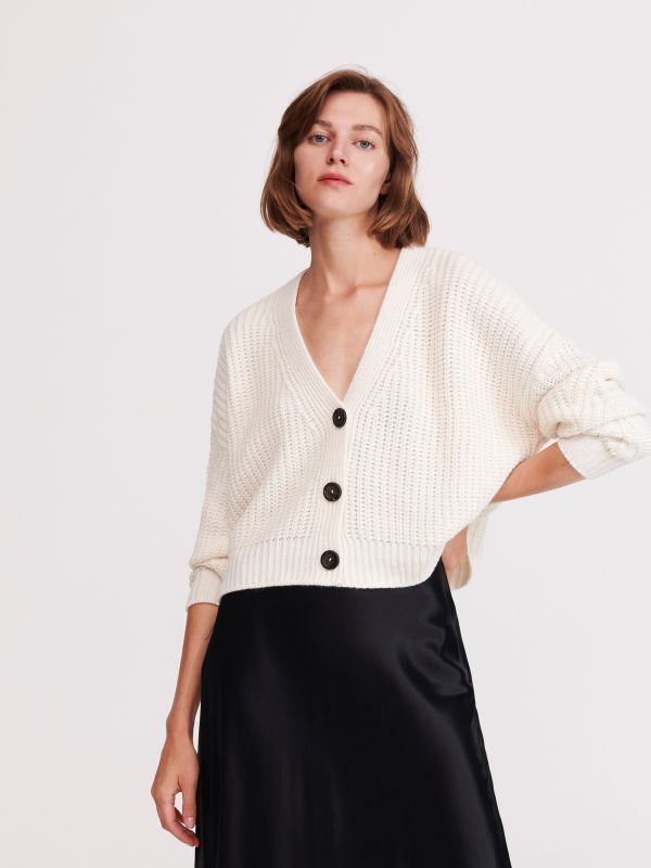 Cropped sweater - ivory - XY745-01X - RESERVED