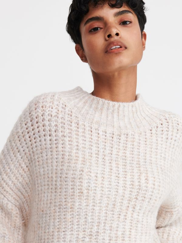 Grobgestrickter Pullover - elfenbeinweiss - XY749-02M - RESERVED