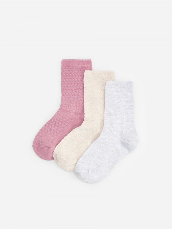 Ladies` socks - ivory - XZ673-02X - RESERVED