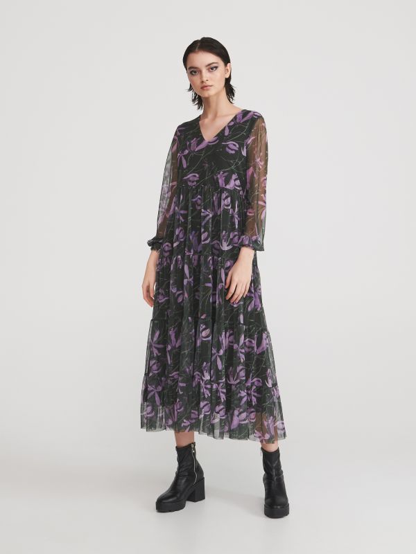 Ladies` dress - multicolor - XZ760-MLC - RESERVED