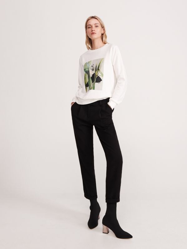 Blouse with print - ivory - YA346-01X - RESERVED
