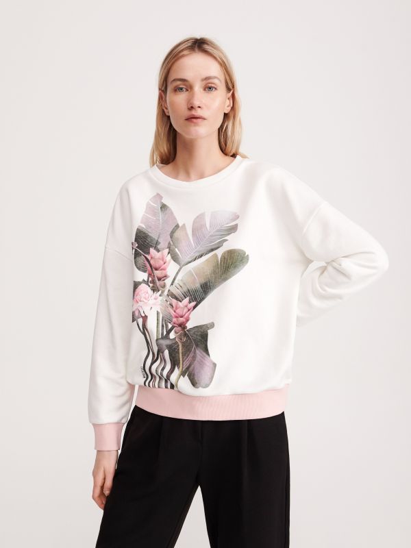 Blouse with print - ivory - YA347-01X - RESERVED