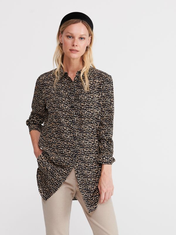 Camicia con motivo animalier - Nero - YB479-99X - RESERVED