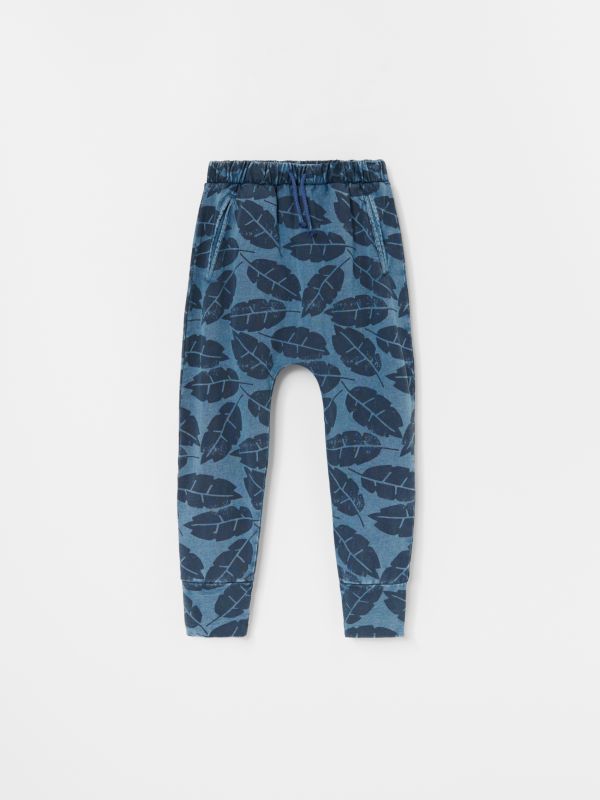 Cotton baggy trousers - navy - YB688-59X - RESERVED
