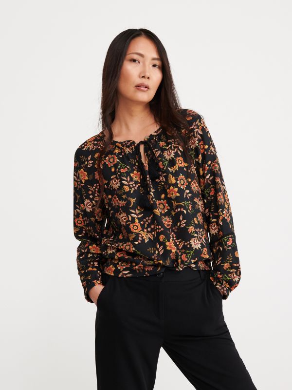 Bluză cu model și franjuri - multicolor - YE330-MLC - RESERVED