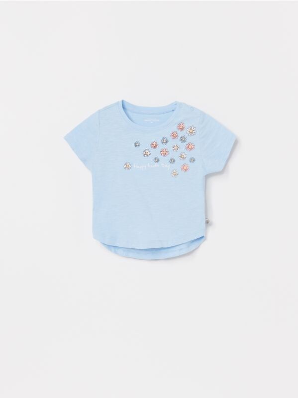 Girls` t-shirt - blue - YE617-50X - RESERVED