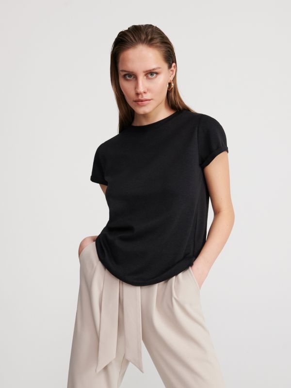 Ladies` t-shirt - black - YM633-99X - RESERVED