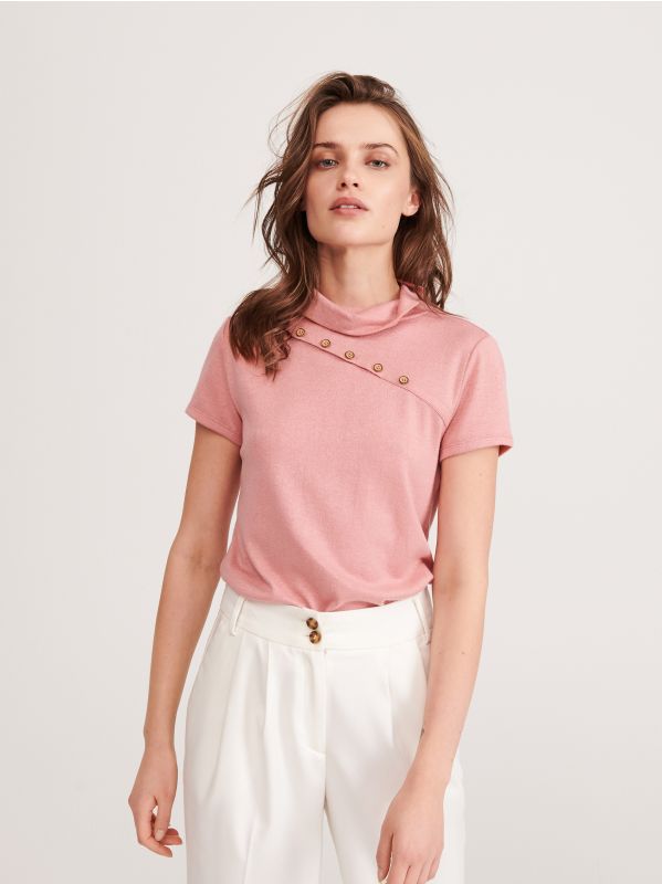 Ladies` blouse - pink - YM637-03X - RESERVED