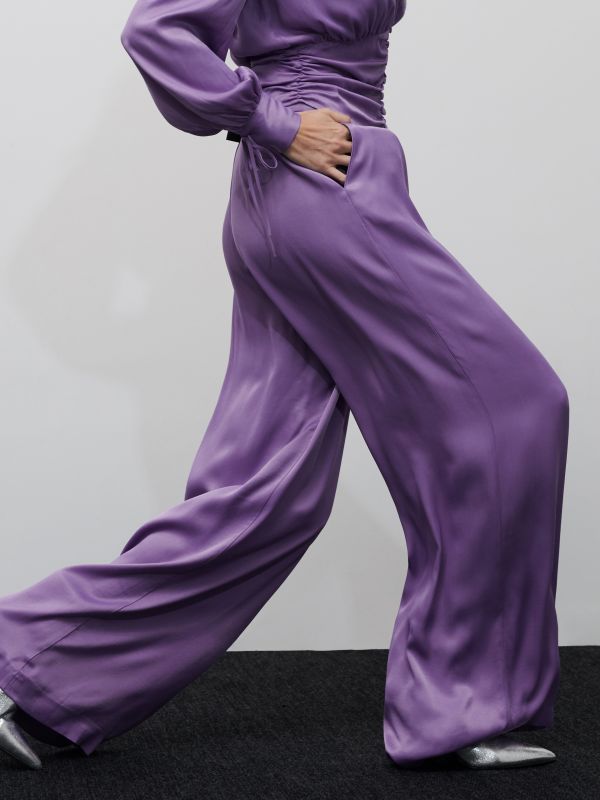 Pantaloni largi - mov - YN105-48X - RESERVED