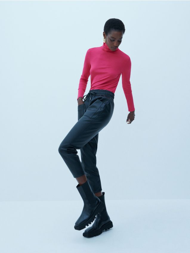 Faux leather trousers - black - 0529I-99X - RESERVED