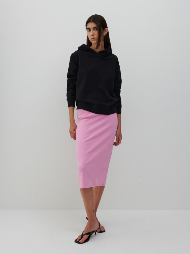 Bluza z bawełny organicznej - czarny - 0543C-99X - RESERVED
