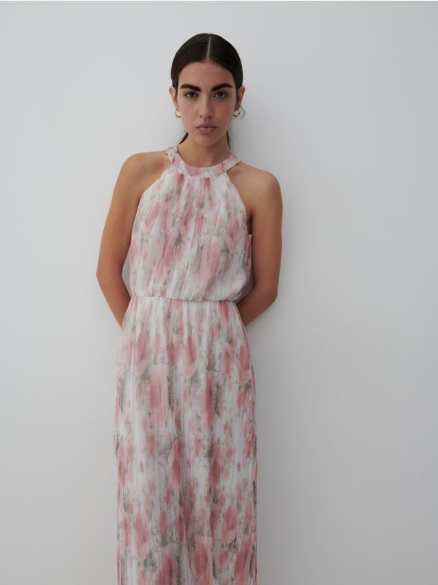 Maxi patterned dress - multicolor - 0893C-MLC - RESERVED