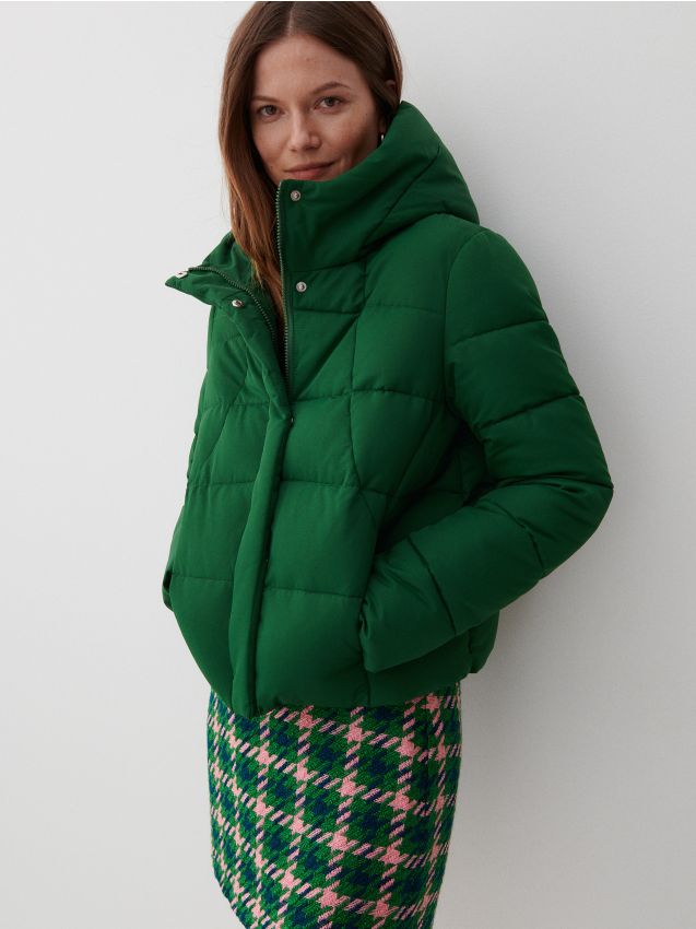 Стеганая куртка - темно-зеленый - RESERVED