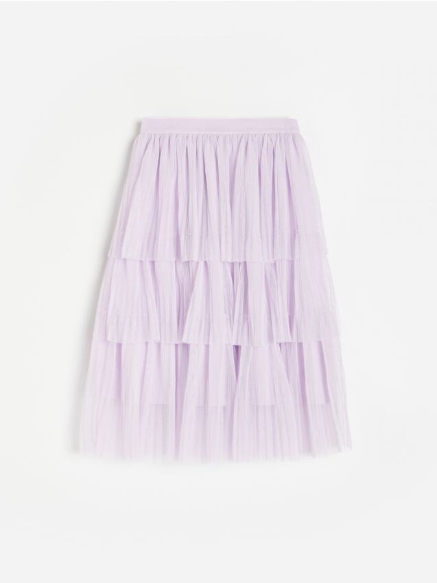 Pleated skirt - grape - 1438E-48X - RESERVED