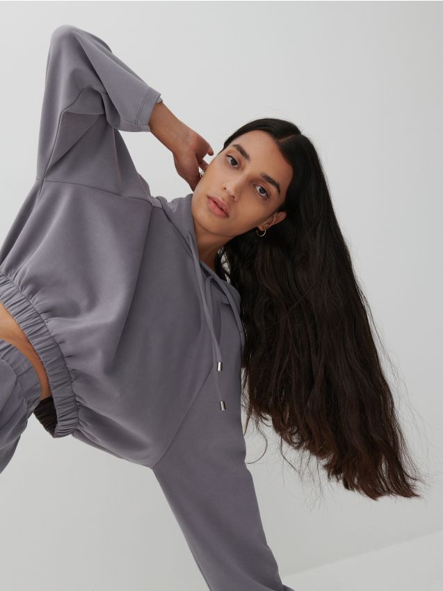 Трикотажное худи - light grey - RESERVED
