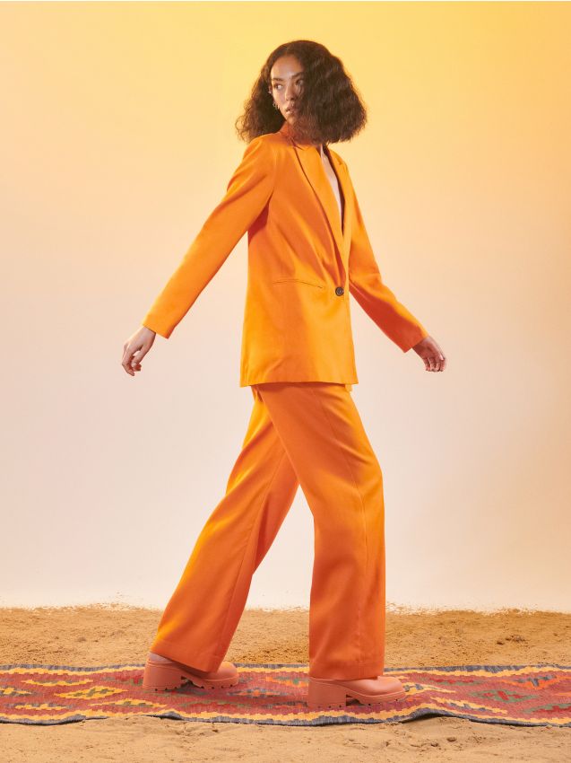 Tencel™ Lyocell trousers - orange - RESERVED