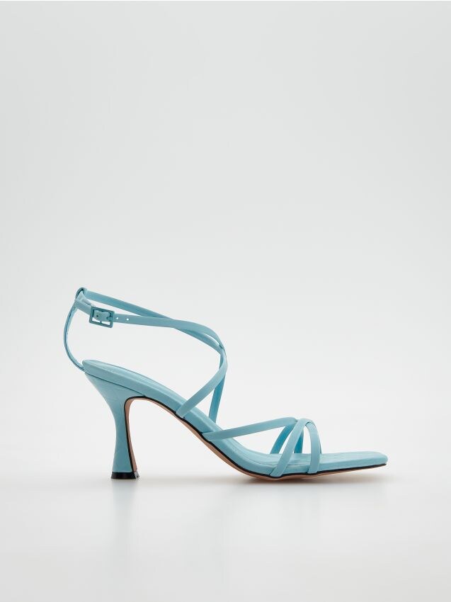 High heel sandals - pale blue - RESERVED